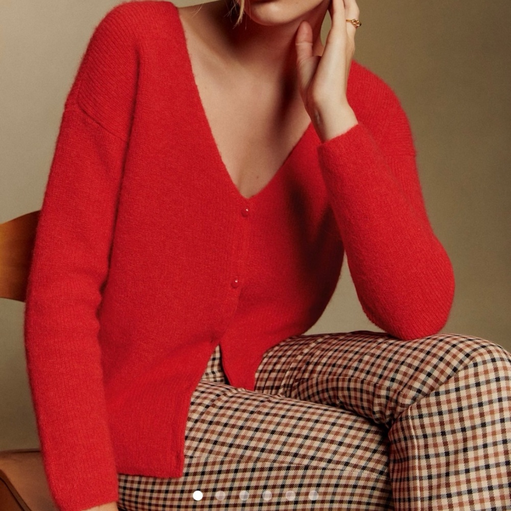 Sezane Barry Cardigan Red - Size L